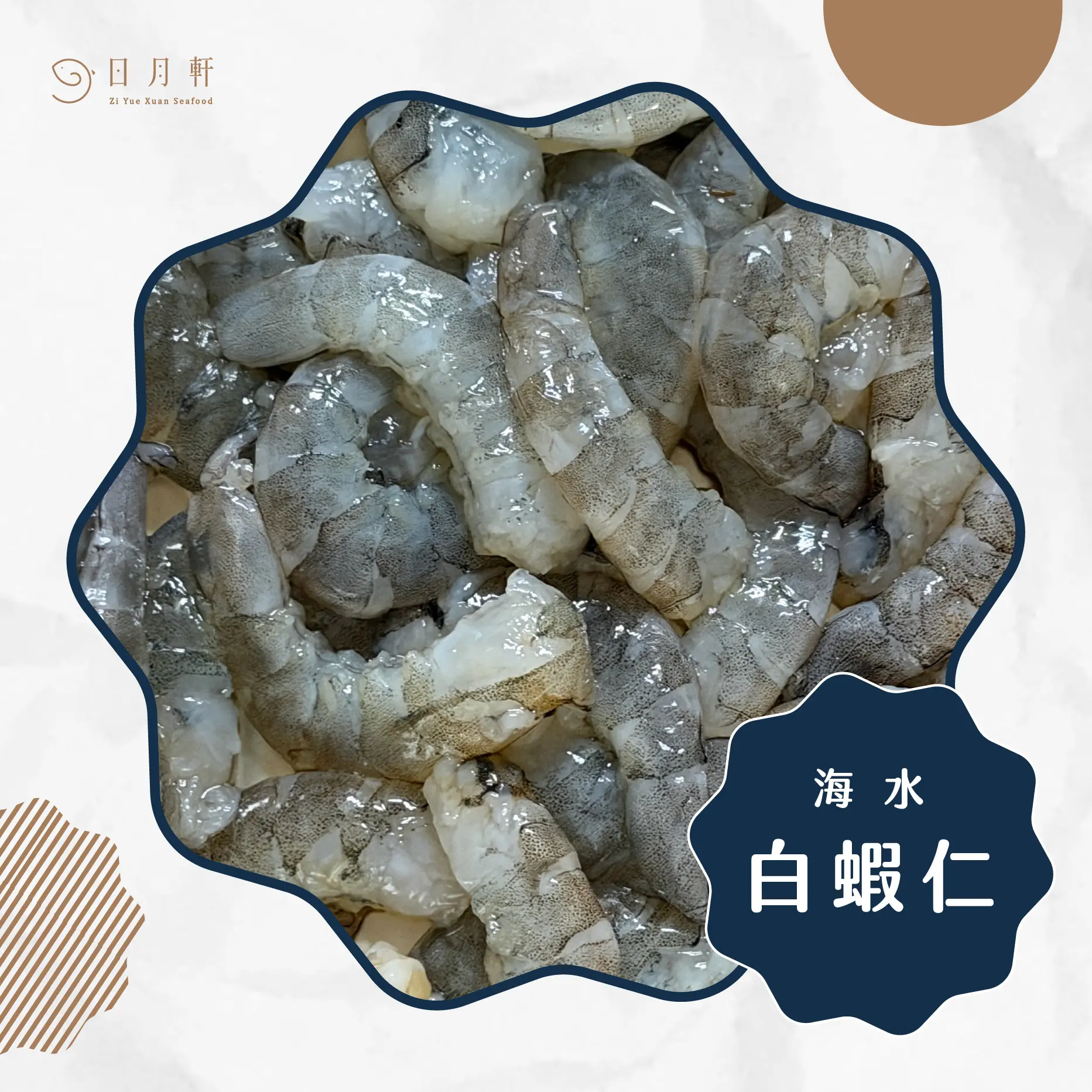 【日月軒海鮮】手剝海水白蝦仁(特大)